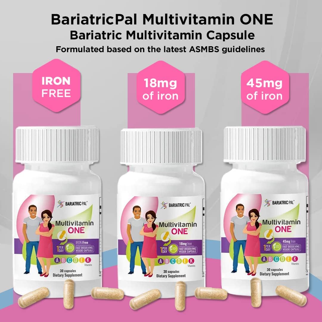 BariatricPal Multivitamin ONE 1 per Day! Bariatric Multivitamin Capsule with 18mg Iron (30 Count) : Health & Household