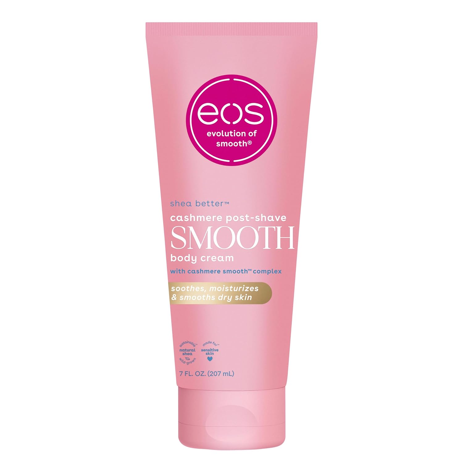 Eos Cashmere Skin Collection Post-Shave Smooth Body Cream- Vanilla Cashmere Scented, 72-Hour Hydration, 7 Fl Oz