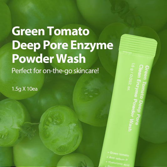 Sungboon Editor Green Tomato Deep Pore Clean Enzyme Powder Wash, Minimize Enlarged Pores, Pore Cleaner, Facial Exfoliating, Blackheads Removal, Clear Acne Blemishes, Korean Skincare