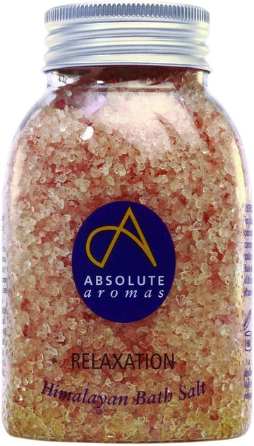 Absolute Aromas Relaxation Bath Salts 290G - Natural Pink Coarse Himalayan Salt Infused With 100% Pure Essential Oils Of Bergamot, Clary Sage, Lavender And Petitgrain