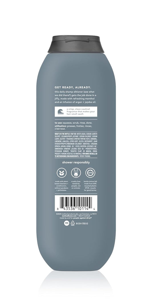 Method Men 2-in-1 Shampoo and Conditioner, Sea and Surf, Paraben and Phthalate Free, 14 fl oz, 1 Ct