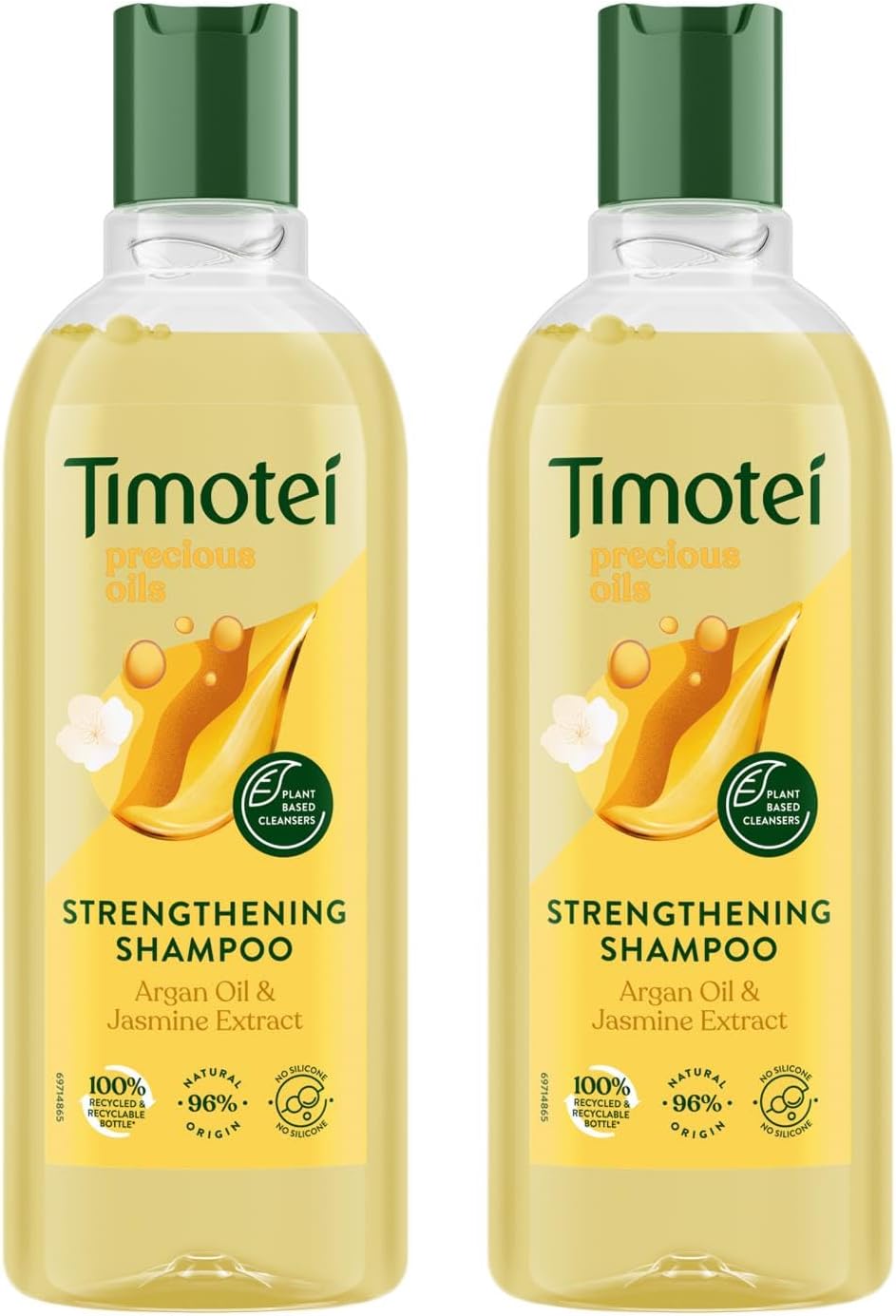 Timotei Shampoo, Conditioner Or Mask Silicon-Free Made From Natural Herbal Ingredients And Plant Based Detanglers Suitable For All Types Of Hair 300Ml, 2 Pack (Strengthening Shampoo)