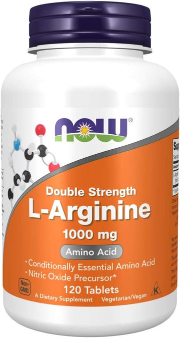 Now Foods Supplements, L-Arginine 1,000 Mg, Nitric Oxide Precursor*, Amino Acid, 120 Tablets