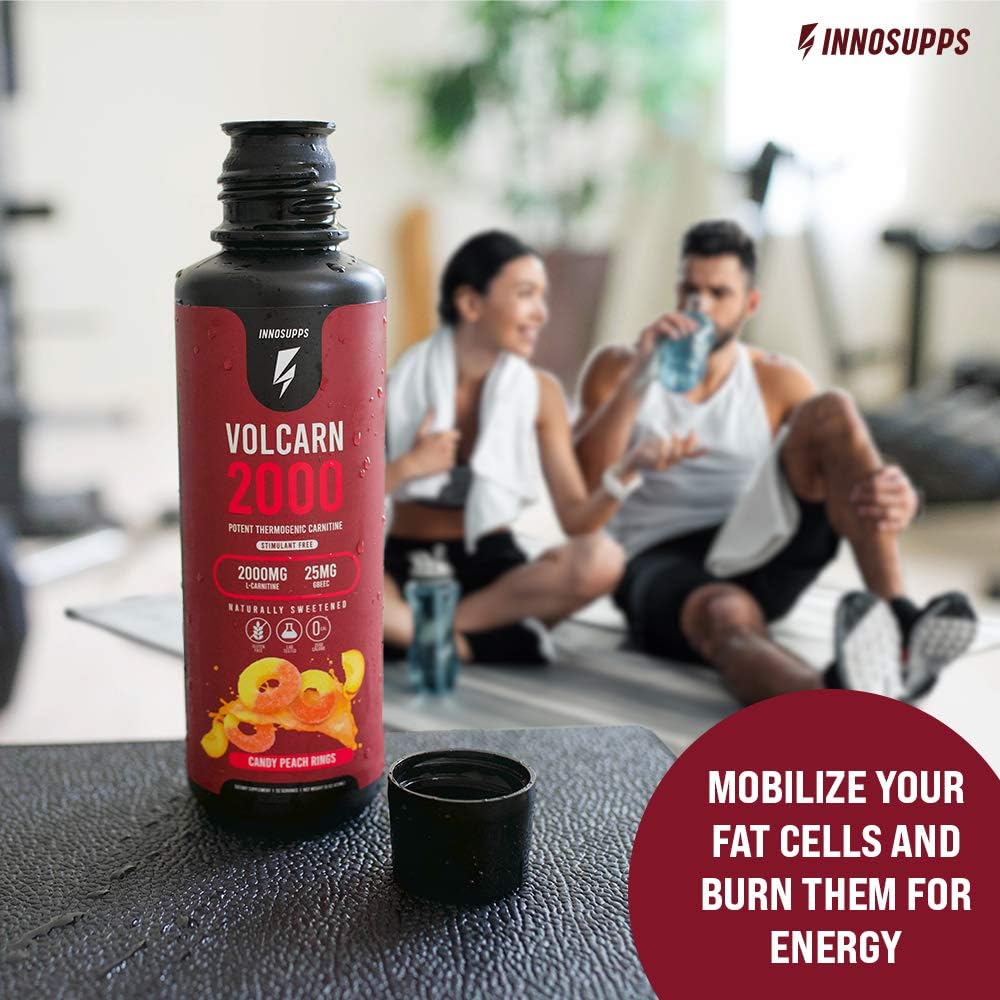 Innosupps Volcarn 2000 - L-Carnitine Advanced Energy Liquid | Atp Enhancer With Gbeec | Boosts Energy, Enhances Focus, Caffeine Free, No Artificial Sweeteners | 32 Servings (Tropical Blast) : Health & Household