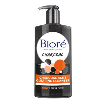 Bioré Charcoal Acne Cleanser, Salicylic Acid Treatment, Helps Prevent Breakouts, Oil Absorption And Control For Acne Prone, Oily Skin, 6.77 Ounce