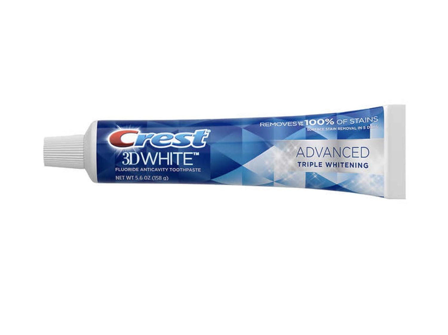 Crest 3D White Advance Whitening Flavoride Anticavity Toothpaste 5 Pack 5.6 Oz Net Wt 28 Oz : Health & Household