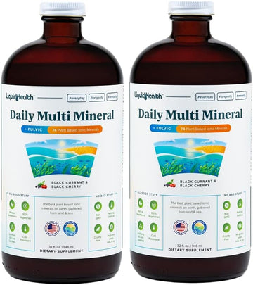 Liquidhealth Daily Multi Mineral Liquid Supplement With Fulvic Acid, Plant Based Ionic Aquamin Sea Trace Ocean Minerals - Immune Support, Energy, Gut Health, Detox - Vegetarian, Sugar-Free (2 Pack)