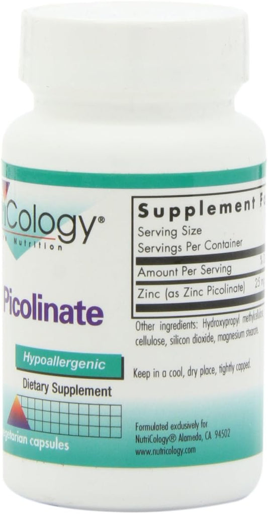 Nutricology Zinc Picolinate, Vegicaps, 60-Count