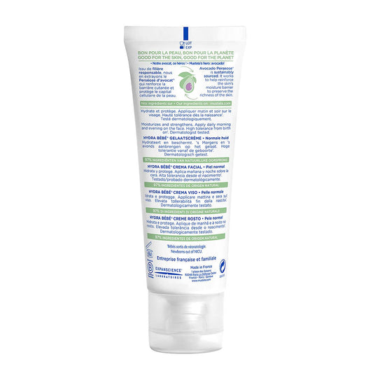 Mustela Hydra Bebe Face Cream – Daily Baby Moisturizer With Natural Avocado, Jojoba Oil & Shea Butter - 1.35 Fl. Oz. - Packaging May Vary