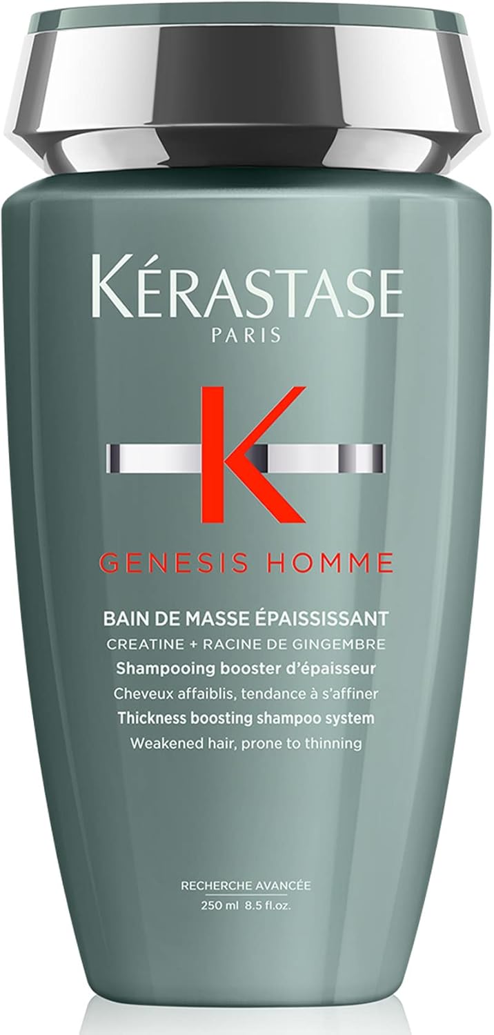 Kérastase Genesis Homme Men’S Shampoo, Anti-Fall Thickening Shampoo, For Weakened And Thinning Hair, Bain De Masse Epaississant, 250 Ml