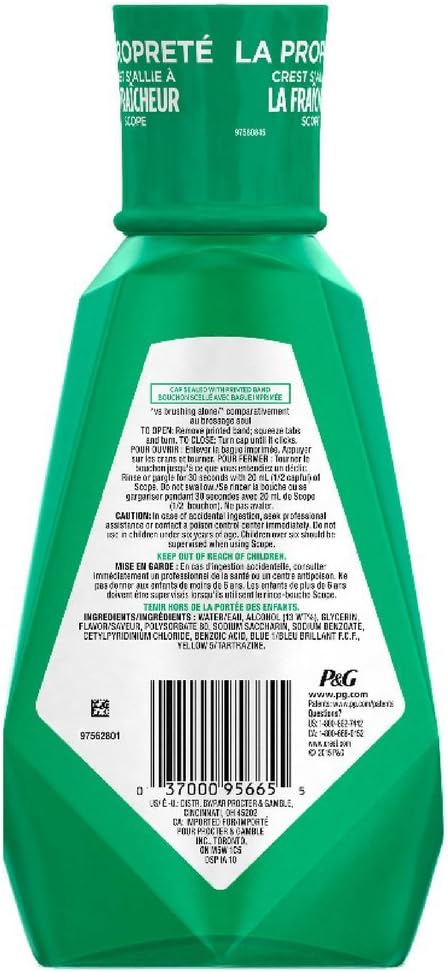 Crest Plus Scope Outlast Mouthwash, Mint, 33.8 Oz - 2Pc : Health & Household