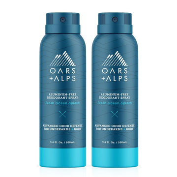 Oars + Alps Aluminum Free Deodorant Spray Fresh Ocean Splash 2ct