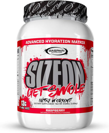Gaspari Nutrition Sizeon, The Ultimate Hybrid Intra-Workout Amino Acid & Creatine Formula, Increased Muscle Volume & Muscle Recovery (3.59 Pounds, Rainbow Candy)