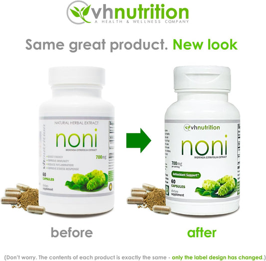 VH Nutrition NONI Capsules | 700mg Morinda citrifolia Extract Pills | Natural Antioxidant* Supplement | 60 Capsules