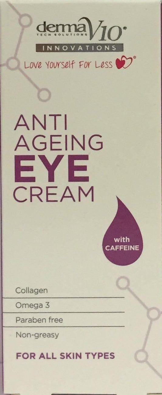 Three Packs Of Derma V10 Innovations Anti Ageing Eye Cream 15Ml