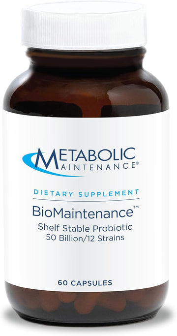 Metabolic Maintenance Biomaintenance Shelf Stable Probiotic - 50 Billion Cfu + 12 Strain Probiotic Gut Health Supplement - Contains Lactobacillus Acidophilus + Lactobacillus Gasseri (60 Capsules)