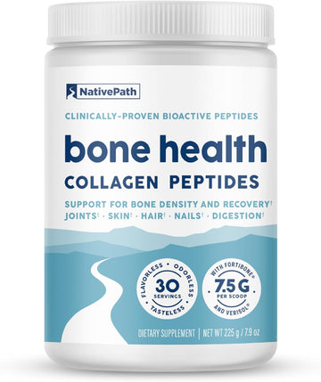 Nativepath Bone Health Collagen Peptides, Type 1 & 3, With Fortibone And Verisol, 7.9 Ounce, 30 Servings