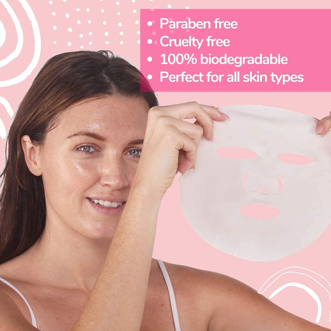 Maskeraide Beauty Restore Nourishing And Hydrating Lavender Face Mask With Hyaluronic Acid, Super Fruit Extracts, Allantoin & Adenosine, Cruelty Free, 5 Pack : Beauty & Personal Care