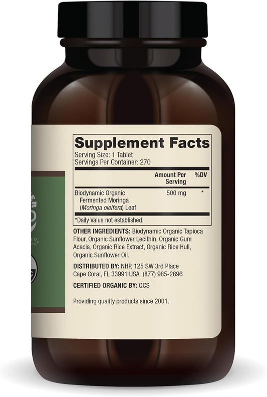 Dr. Mercola - Biodynamic Organic Fermented Moringa Dietary Supplement, 270 Servings (270 Tablets)