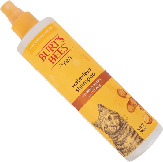 Burt's Bees for Pets Cat Natural Waterless Shampoo with Shea Butter and Honey | Cat Waterless Shampoo Spray | Easy to Use Cat Shampoo for Fresh Skin and Fur Without a Bath | Made in the USA, 10 Fl Oz