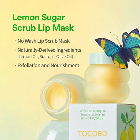 Tocobo Lemon Sugar Lip Mask 20Ml | Overnight Lip Maks, Korean Lip Mask, Lip Sleeping Mask, Lip Care Products, Lip Treatment, Lips