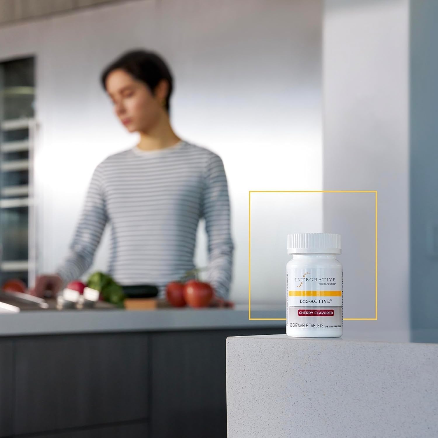 Integrative Therapeutics B12-Active - Active Form Methylcobalamin - Nerve Function Support Supplement For Men & Women* - Chewable Formula - 30 Tablets, Cherry Flavored : Health & Household