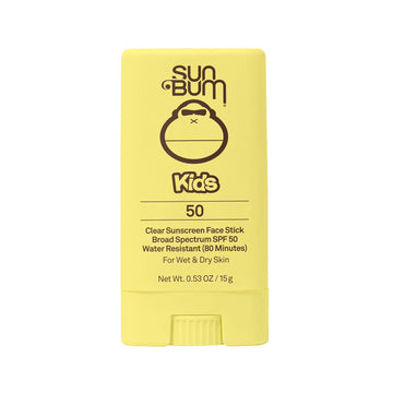 Sun Bum Kids Spf 50 Clear Sunscreen Face Stick | Wet Or Dry Application | Hawaii 104 Reef Act Compliant (Octinoxate & Oxybenzone Free) Broad Spectrum Uva/Uvb Sunscreen | 0.53 Oz