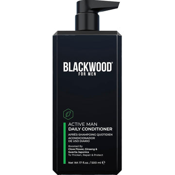 Blackwood For Men Active Man Daily Conditioner - Men'S Thickening Conditioner For Hair Loss & Dandruff - Deep Treatment For Shine - Natural Vegan Formula - Sulfate, Paraben, & Cruelty-Free (17 Oz)