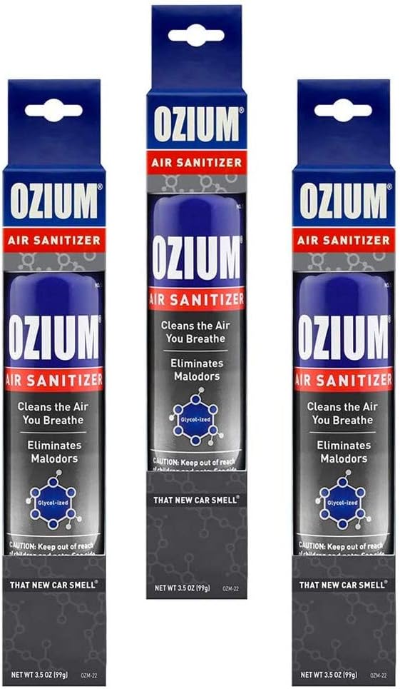 Ozium Air Sanitizer 3.5 oz Spray, That New Car Smell (3) : Health & Household