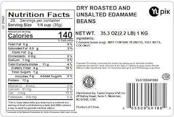 Yupik Beans, Dry Roasted & Unsalted Edamame, 2.2 lb
