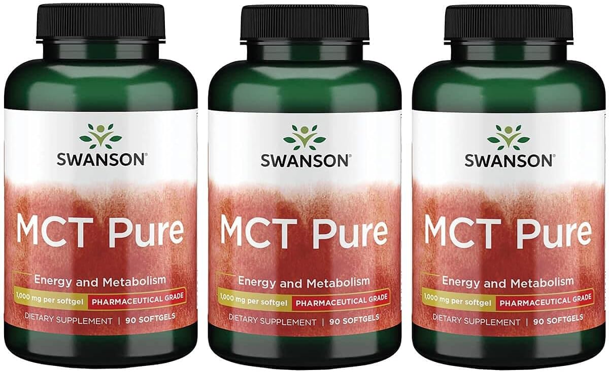 Swanson Pharmaceutical Grade Mct Pure 1000 Milligrams 90 Sgels (3 Pack)