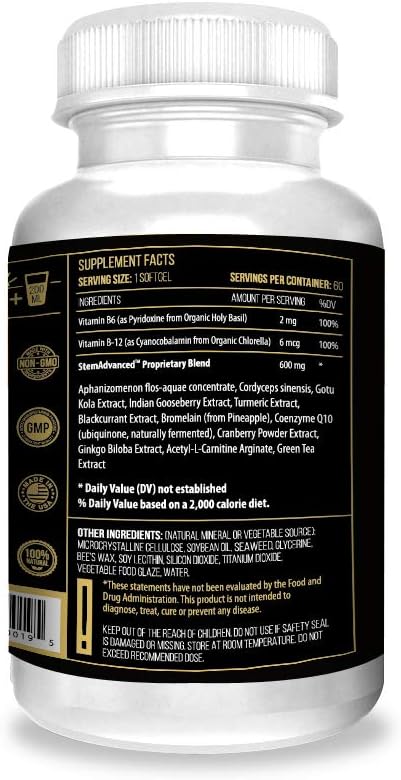 Actif Stem Cell Support - Maximum Strength With 10+ Stem Cell Factors, Non Gmo, 2 Month Supply, Made In Usa