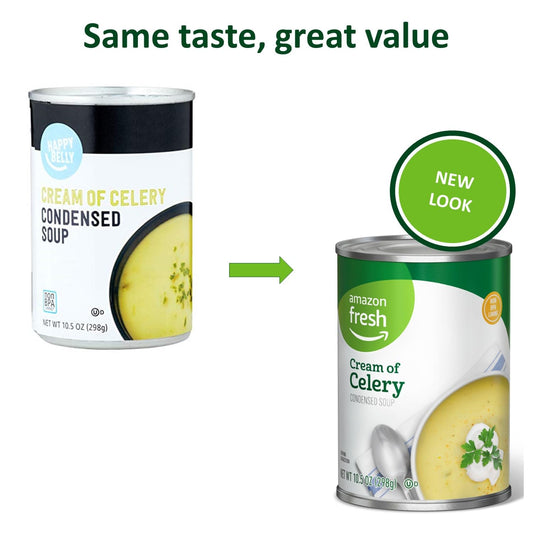 Amazon Fresh, Condensed Cream Of Celery Soup, 10.5 Oz (Previously Happy Belly, Packaging May Vary)