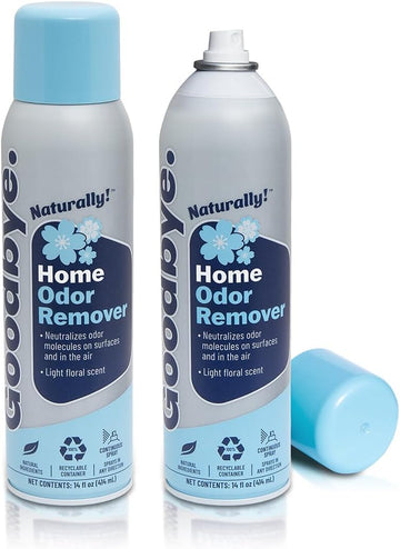 Goodbye Naturally Home Odor Remover, Odor Neutralizer Spray, 14 oz Continuous Spray Cans, Twin Pack