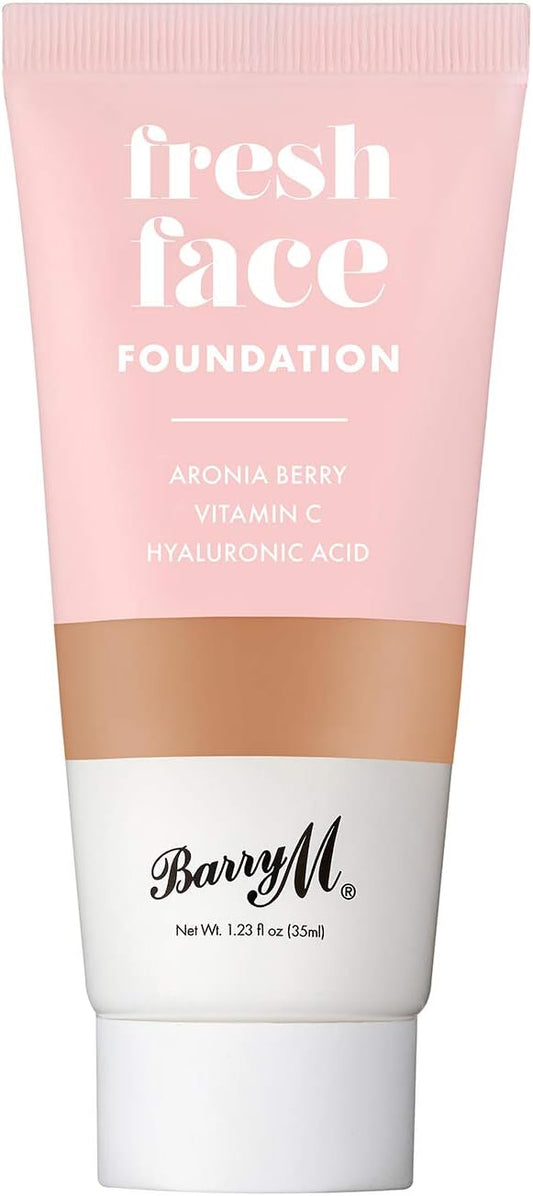 Barry M Cosmetics Fresh Face Lightweight Liquid Foundation Infused With Hyaluronic Acid And Vitamin C, Shade 12