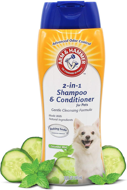 Arm & Hammer for Pets 2-in-1 Shampoo & Conditioner for Dogs | Dog Shampoo & Conditioner in One | Cucumber Mint, 20 Ounces - 6 Pack Dog Shampoo and Conditioner for All Dogs