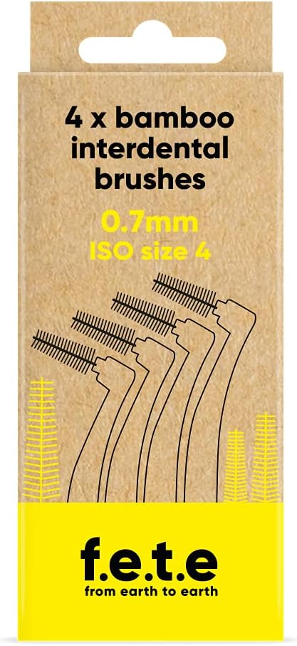 F.E.T.E | Orange Iso Size 1-0.45Mm Bamboo Interdental Brushes | Biodegradable & Compostable Handle | Recyclable Soft Bristles | Sustainable | Vegan