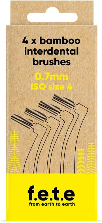 F.E.T.E | Orange Iso Size 1-0.45Mm Bamboo Interdental Brushes | Biodegradable & Compostable Handle | Recyclable Soft Bristles | Sustainable | Vegan