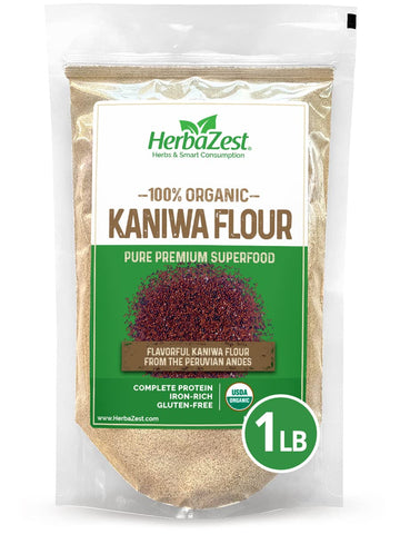 HerbaZest Kaniwa Flour Organic - 1 LB - USDA Certified, Vegan & Gluten Free Superfood - Nutrient Rich Superfood & Good Source of Complete Protein