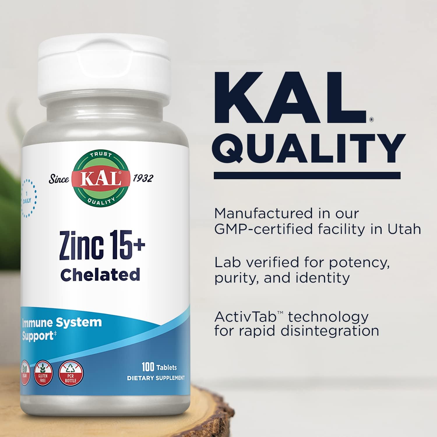 KAL Zinc 15+ with Betaine HCl & Trace Minerals, Healthy Metabolism & I