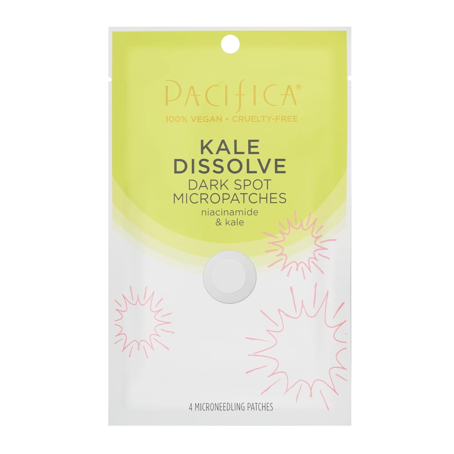 Pacifica Beauty Kale Dissolve Dark Spot Micropatches, Skincare, Niacinamide, Glycolic Acid, Dark Spots, Hyperpigmentation, Skin Texture, Acne, Blemish, For Oily, Combination Skin, Vegan (4 Patches)