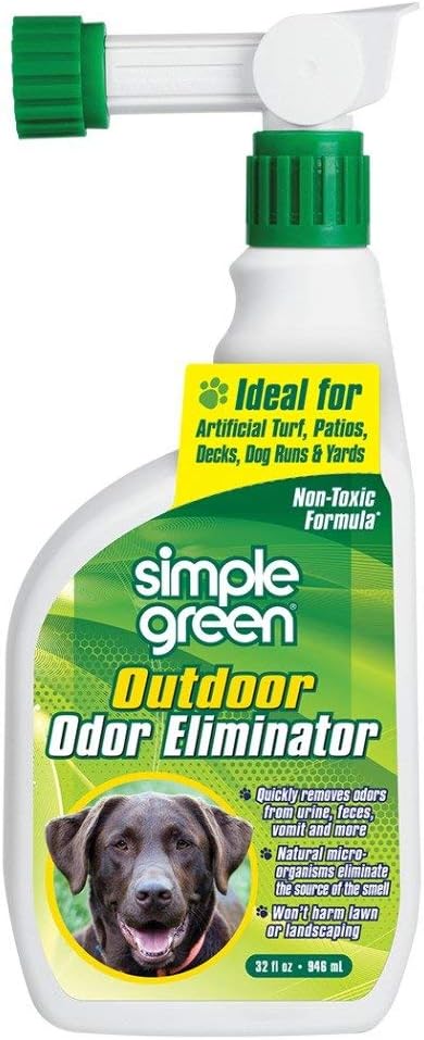 Outdoor Odor Eliminator For Pets, Dogs, Ideal For Artificial Grass & Patio (32 Oz Hose End Sprayer)