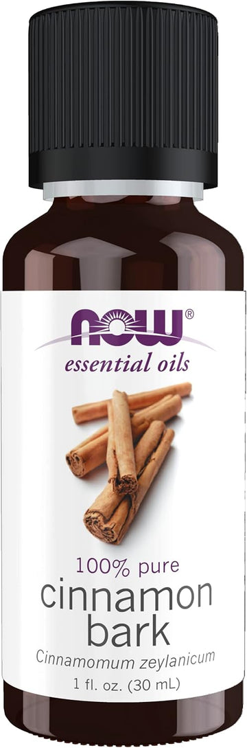 Now Essential Oils, Cinnamon Bark Oil, Warming Aromatherapy Scent, Steam Distilled, 100% Pure, Vegan, Child Resistant Cap, 1-