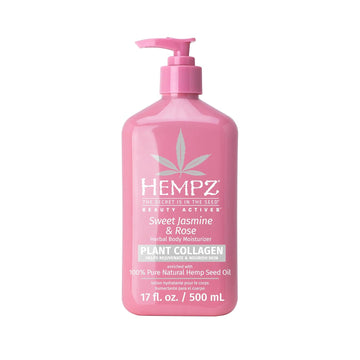 Hempz Sweet Jasmine & Rose Herbal Body Moisturizer For Women, 17 Fl. Oz. - Moisturizing Lotion With 100% Pure Hemp Seed Oil, Collagen, Shea Butter - Hydrating Vegan Lotion For Dry Skin