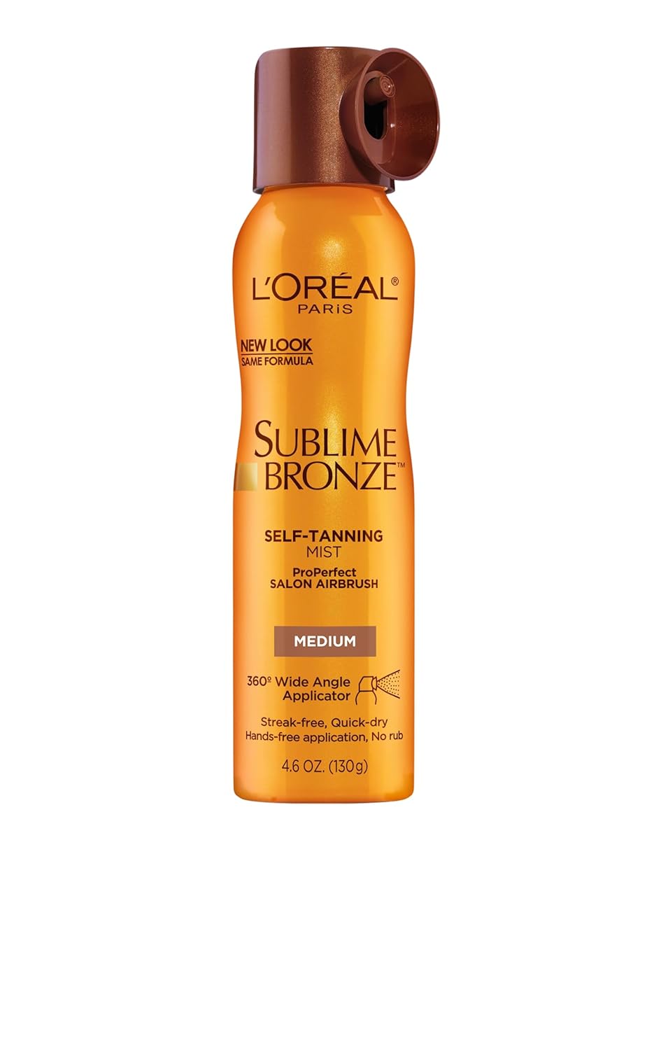 L'Oreal Paris, Sublime Bronze Self-Tanning Mist, Medium Natural Tan, Aerosol, 4.6 Oz