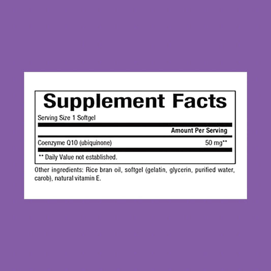 Natural Factors Coenzyme Q10 50 Mg, Natural Coenzyme Q10 Supplement For Energy, Heart And Cognitive Support, 60 Softgels