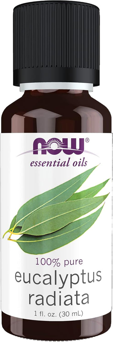 Now Essential Oils, Eucalyptus Radiata Oil, Revitilizing Aromatherapy Scent, Steam Distilled, 100% Pure, Vegan, Child Resistant Cap, 1-Ounce