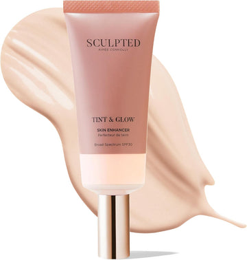 Tint & Glow Hydrating Tinted Moisturiser From Sculpted By Aimee – 45Ml Cruelty-Free Moisturising Face & Skin Tint Enhancer With Spf 30, Blue Light Protection, Hyaluronic Acid & Niacinamide