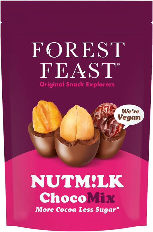 Forest Feast, Vegan Nutm!Lk Chocomix 6 X 110G | Vegan Milk Chocolate Coated Raisins, Peanuts & Corn, Sweet & Salty Snack With Nutmilk Chocolate - Dairy Free & Gluten Free Snack
