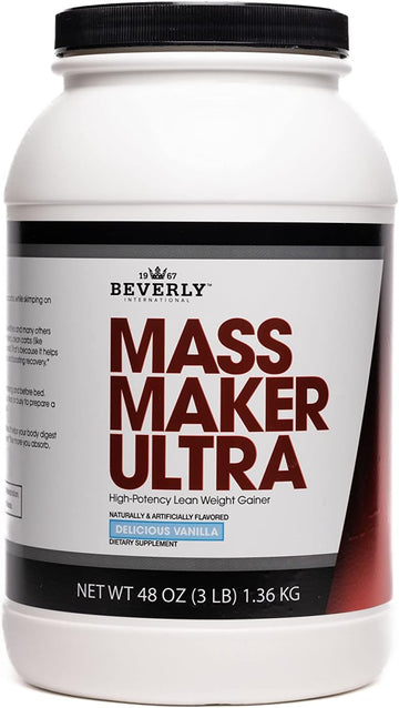 Beverly International Mass Maker Ultra Chocolate, 14 Servings, 3Lb. Build Lean Mass Like A Pro. Milk Protein Isolate, Whey Protein Isolate + Egg. Mct Oil. Clean Carbs, Great Taste